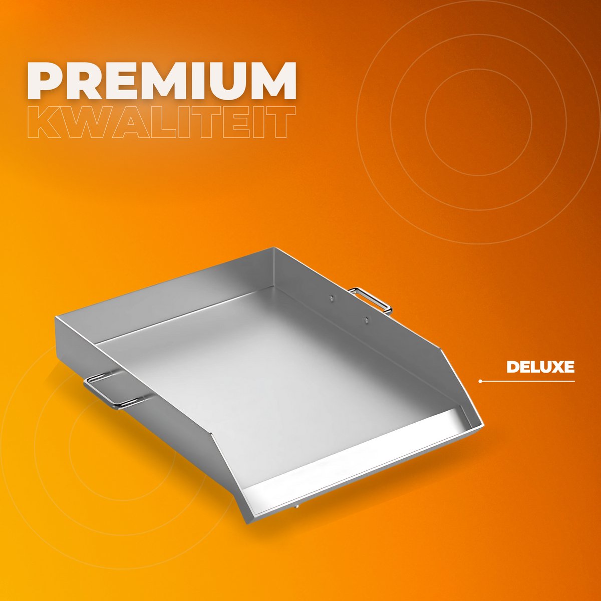 BBQ Bakplaat - RVS - Grillplaat - Gietijzer - BBQ accesoires - Bakplaat - 46x40cm - Voor buiten