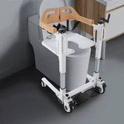 Toiletstoel met Wielen - Zitting met leuning - Transfer hulpmiddel - Sta-op hulpmiddel - Voor Badkamer en Thuiszorg - Hoogte Verstelbaar 40-60 cm, Max. 100 kg - Ivoor