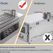 Campingkachel Fioren - Campingtent Houtkachel - Kooktoestel - Voor Buitenverwarming - Pannen - Grill - RVS