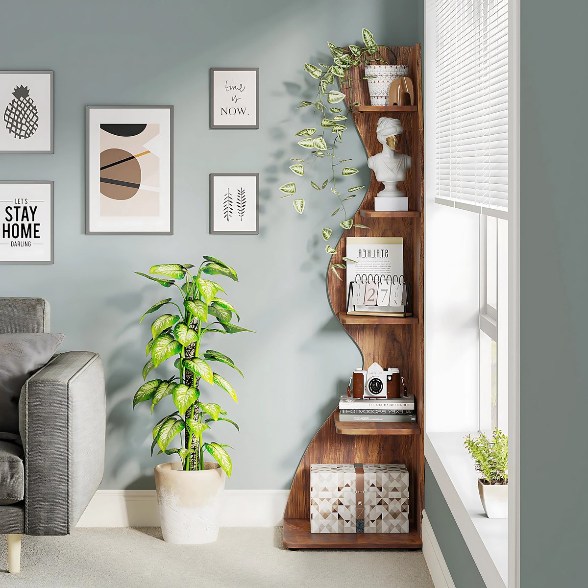 Moderne boekenkast 5 lagen - Bruin - Boekenrek - Woonkamer, slaapkamer en kinderkamer - Hout - 180cm