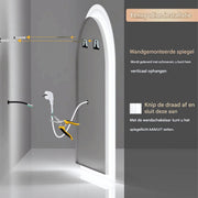 Badkamerspiegel gebogen - Touchpad - Met verwarming en LED verlichting - Bluetooth en muziek - Geen condens - Spiegel voor badkamer - 60x90cm