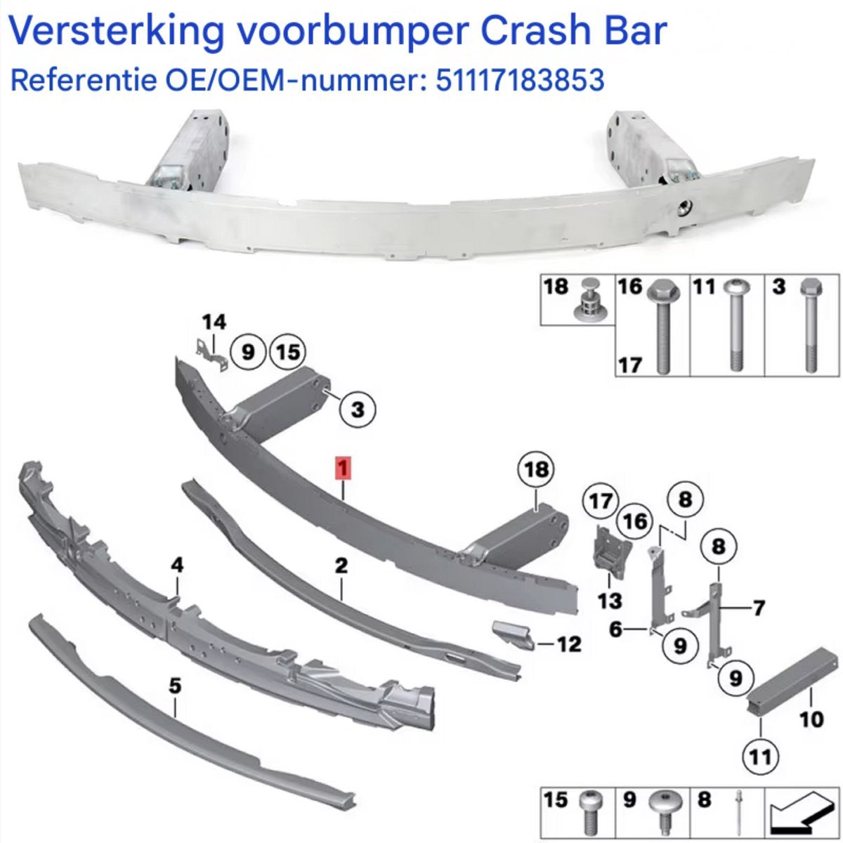 Valbeugel Titanix - Aluminium - Voorbumper - Voor BMW 7 Serie F01/F02 LCI (2013-2015) - Auto Accessoires