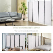 Scheidingswand - 4 panelen - Kamerscherm - Paravan - Wit - Opvouwbaar - 224x171cm