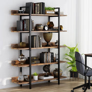 Staande Boekenkast met 5 Lagen - Voor Woonkamer, kantoor of slaapkamer - Boekenplank - Opbergrek - Bruin