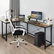 L-vormig Hoekbureau Fioren - Voor Thuiswerken, Gaming & Kantoor - Ruim PC & Laptop Werkstation - 167 cm - Retro