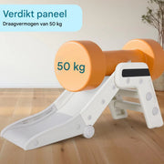 Glijbaan voor Kinderen - Buitenspeelgoed - Indoor & Outdoor Kinderplezierglijbaan - Dubbel Opvouwbaar, Voor Peuters van 1-3 Jaar - Geweldig Cadeau voor de Kleintjes - Wit & Grijs
