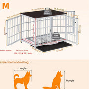 Zware Hondenkennel - Voor Huisdieren - Metalen Hondenkrat met Houten Meubelstijl - Hondenbench - Wit - 78cm