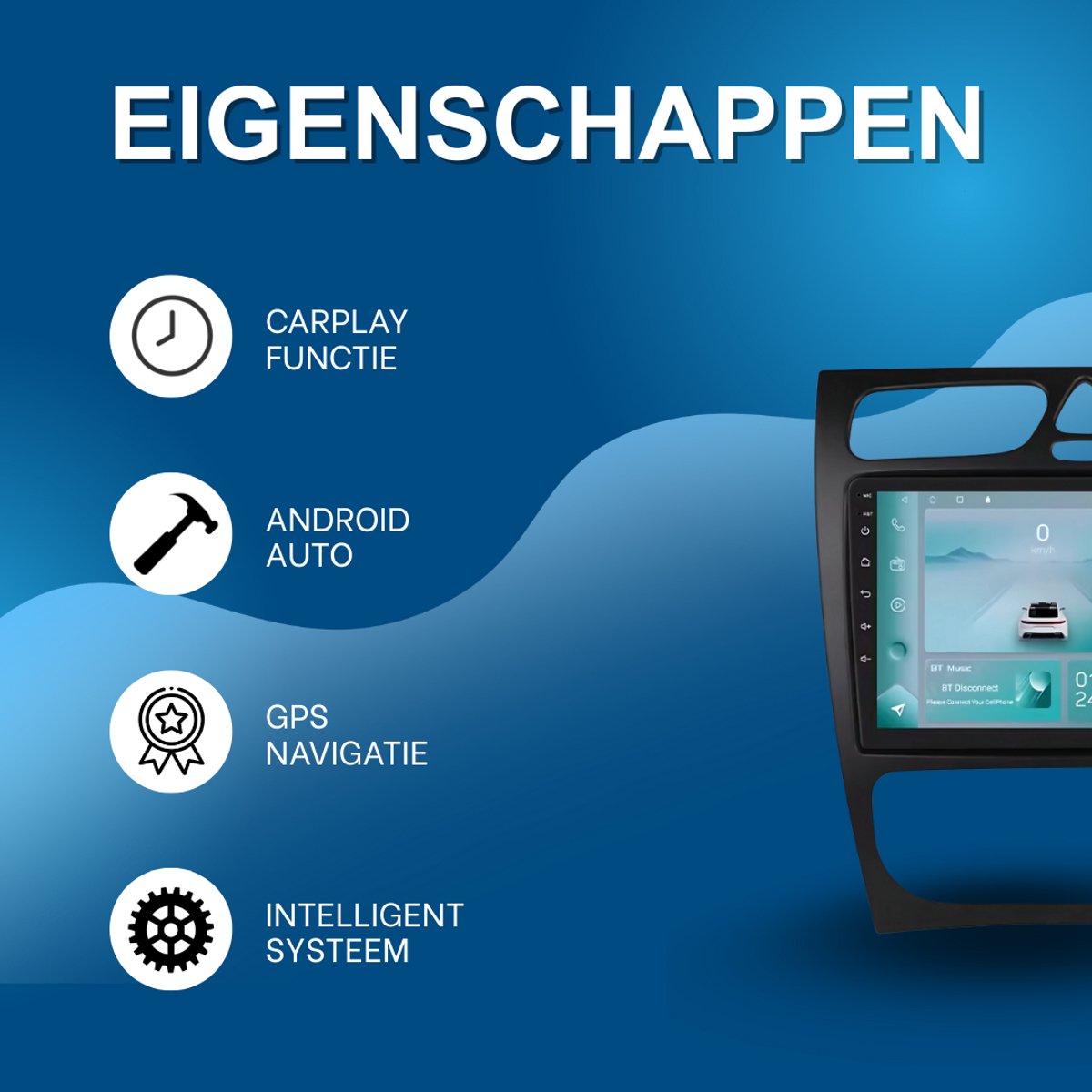 Radiosysteem - Voor Mercedes C/CLK-Klasse (W203-W168) - CarPlay, Android Auto & GPS