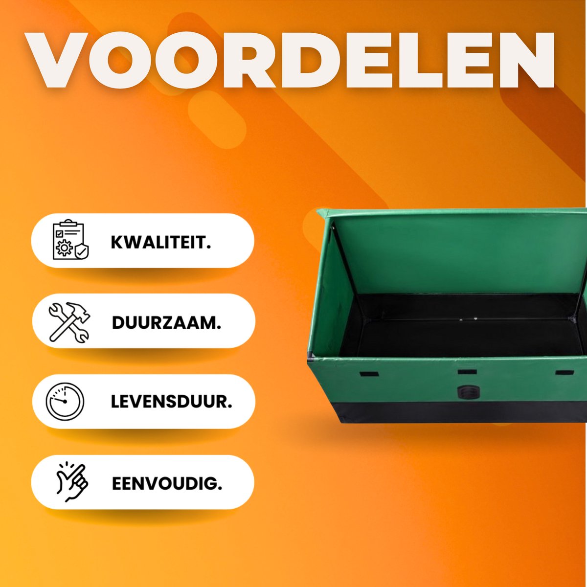 Opbergbox met deksel - 440L - Tuinbox - Buitenopbergbox - Kussenbox - Buiten - Opbergdoos - 1430x675x605mm - Waterdicht