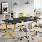 Eettafel Sillia - 160cm - Voor 4-6 Personen - Voor Keukentafel en Eetkamer - Zwart