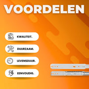 Ladegeleiders - Tot 225kg - 3-Voudige Ladelopers - Lade Rails van Koudgewalst Staal