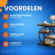 Luxe Bijzettafel Delia - Voor woonkamer of slaapkamer - Nachtkast - Bruin