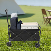Opvouwbare Bolderkar – Bolderwagen - Voor strand, tuin en camping – Met wielen en duwstang – Zwart