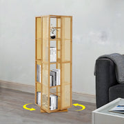 Draaibare boekenkast - Boekenrek - Opberruimte - Voor boekenopslag - Voor boeken en decoratie - 4-laags - 360° draaibaar ontwerp - Wood