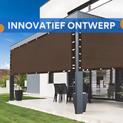 Schaduwdoek - Voor Tuin, Pergola of Terras - 90% Zonwerend Privacy Scherm - Ademend Netstof met Grommets - Kleur: Coffee-3X4M