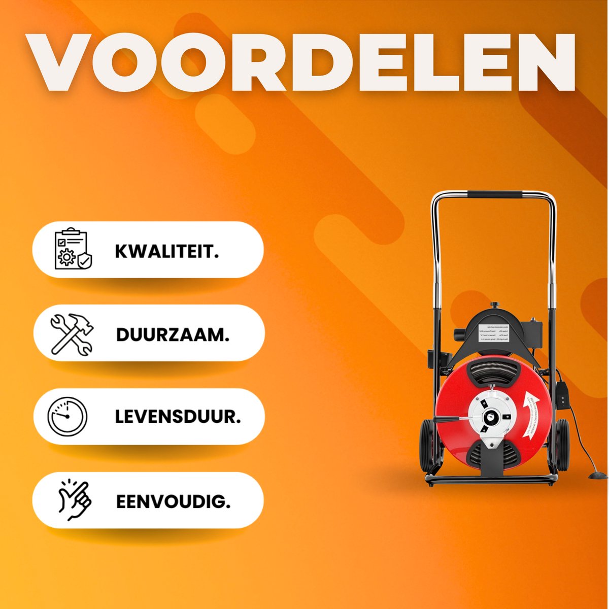 Rioolontstopper PRO - Riool Ontstoppingsmachine - 390W Afvoerreinigingsapparaat - Ontstoppingsveer