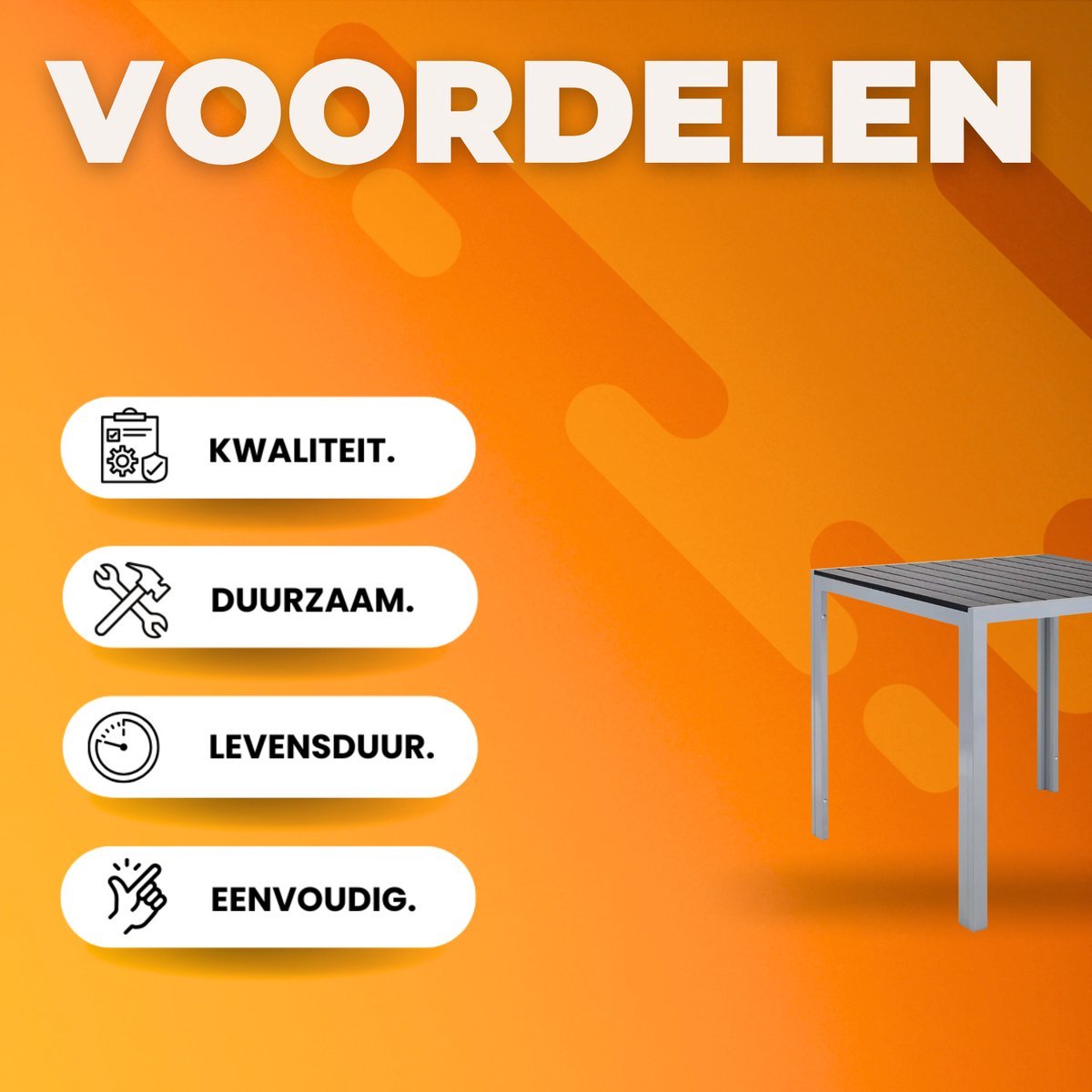 Tuintafel Zyrell - Aluminium - Voor binnen en buiten - Vierkante vijzettafel tuin - Bistrotafel - Eettafel - Hitte- en Weerbestendig - Groen