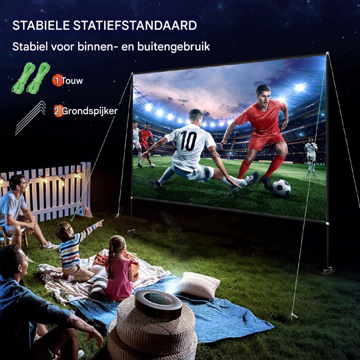 Beamer scherm - 150 inch - Thuisbioscoop - Draagbaar projectorscherm