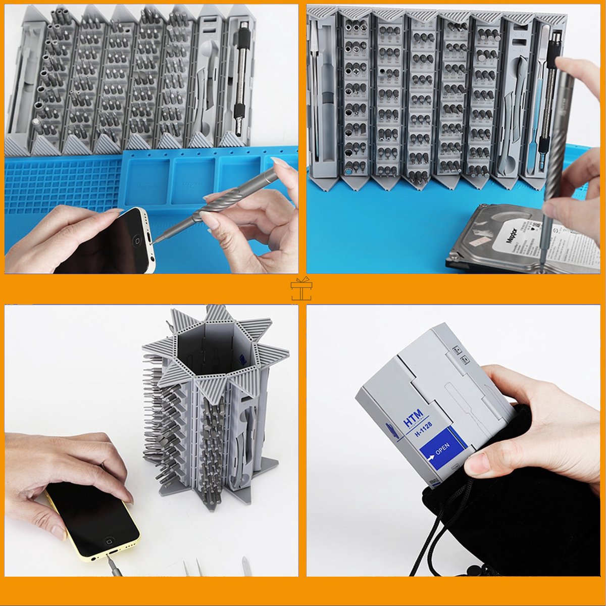 Happyment Premium Schroevendraaierset - 128 delig - Magnetisch - Gereedschapset - Precisie koffer - Black friday - Kerstcadeau