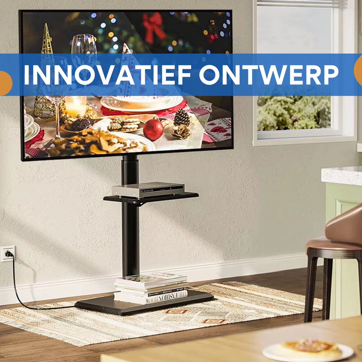 Universele TV vloerstandaard - Voor 32"-65" inch - Standaard universeel - In hoogte Verstelbaar - Zwart