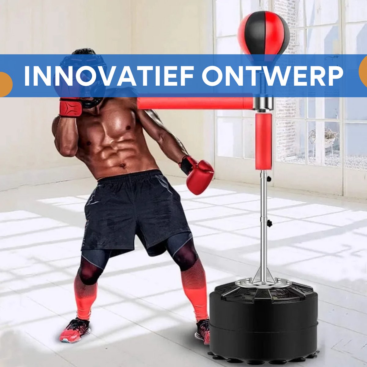 Staande boksbal - Met reflexstang - Bokszak - Bokspaal - Kinderen en volwassenen - Standaard - 120-190cm