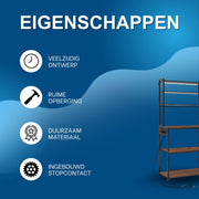 Opbergkast - Keuken orginazer - Wandkast - Voor keuken / woonkamer – Met stopcontact – Rustic brown - Maat XL