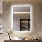 Badkamerspiegel London - Met verwarming en LED verlichting - Geen condens - Spiegel voor badkamer - 80x60cm