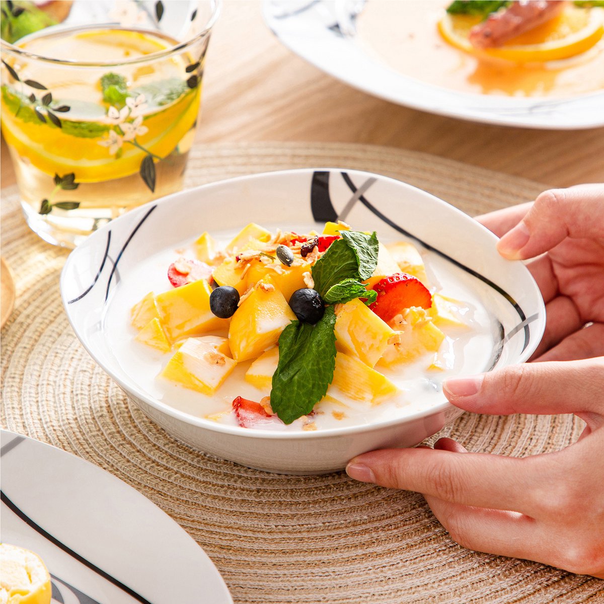 Tida Serviesset - 36 delig - 12 persoons - Wit - Dinerborden - Bordenset - Diepe borden - Ontbijtborden - Servies - Keukenservies