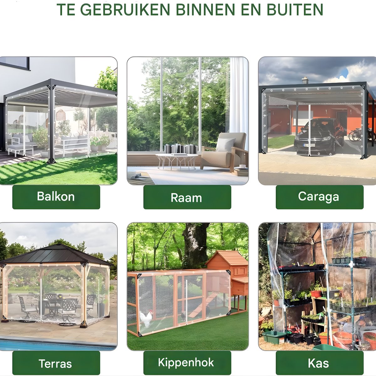 Dekzeil - Afdekzeil - Zeildoek - Voor Tuinhuis & Terras -Transparant 2x3m