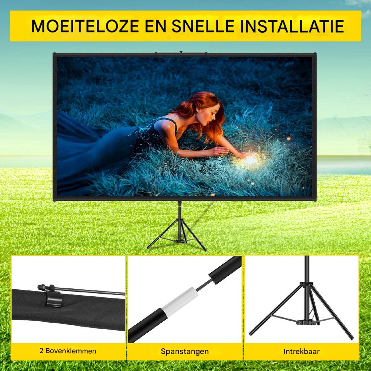 Statief projectorscherm - 110 inch - W stand - 16:9 - 4K HD