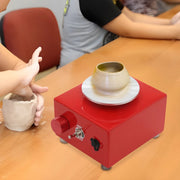 Mini pottenbakkersschijf - Draaischijf - Pottenbakken - Voor keramiek en klei - Elektrisch - Rood