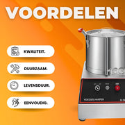 Groentesnijder - Hakmolen- 1400W Elektrische Fruitsnijder - RVS Multisnijder Keukenapparaat