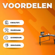 L-Vorm Bureau - Voor Thuis en Kantoor - Computer en Gaming Werkstation Tafel - Studiebureau 190 cm x 120 cm x 75 cm - Zwart