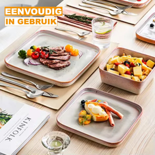 Averto Serviesset - 36 delig - 12 persoons - Oranje - Dinerborden - Bordenset - Diepe borden - Ontbijtborden - Servies - Keukenservies
