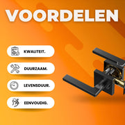 Deurbeslag zwart - Deurklink voor binnen - 35-45 mm Dikte - Zinklegering