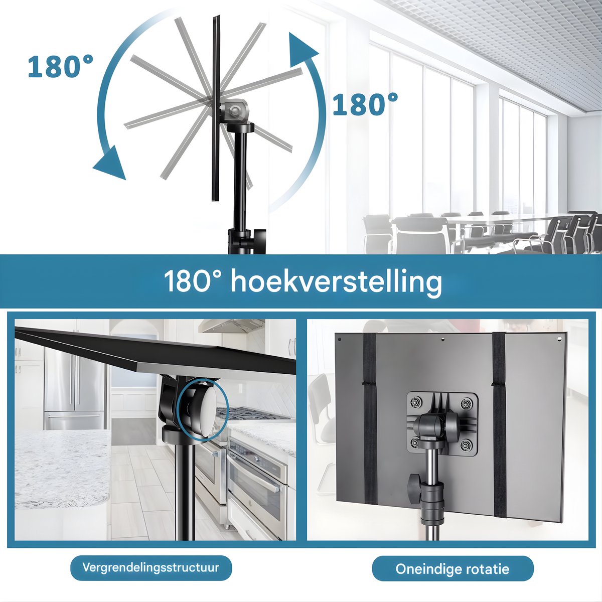 Projectorstatief - Laptopstatief – Opvouwbaar Statief met Plateau - Voor Studio, Presentatie - Staand Computerbureau - Hoogte 90 cm - Zonder wielen
