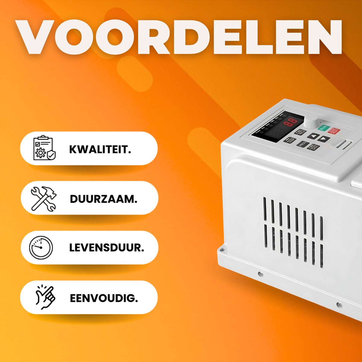 Frequentieomvormer - 4kW 18A - 5HP - Frequentie omvormer - Inclusief 20cm Kabel