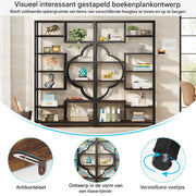 Boekenkast Martino - Vakkenkast 180cm - Opbergkast - 11 lagen - Boekenrek - Woonkamer, slaapkamer, kantoor