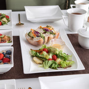 Diamond Bordenset – Ontbijtborden – 2 delig – Wit Keramisch – Snackschotel – Lange Borden – Kleurrijke presentatie