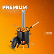 Hongaarse goulash ketel met deksel - 21L - Heksenketel driepoot - Sudderpot - Stoofoven
