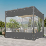 Transparant PVC zeildoek - Waterdicht - Dekzeil - Veranda - Overkapping - Wind - Grijs - 210x300cm