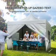Opvouwbaar tuinhuis - Party tent - Luxe paviljoen - 3x3 m - Wit