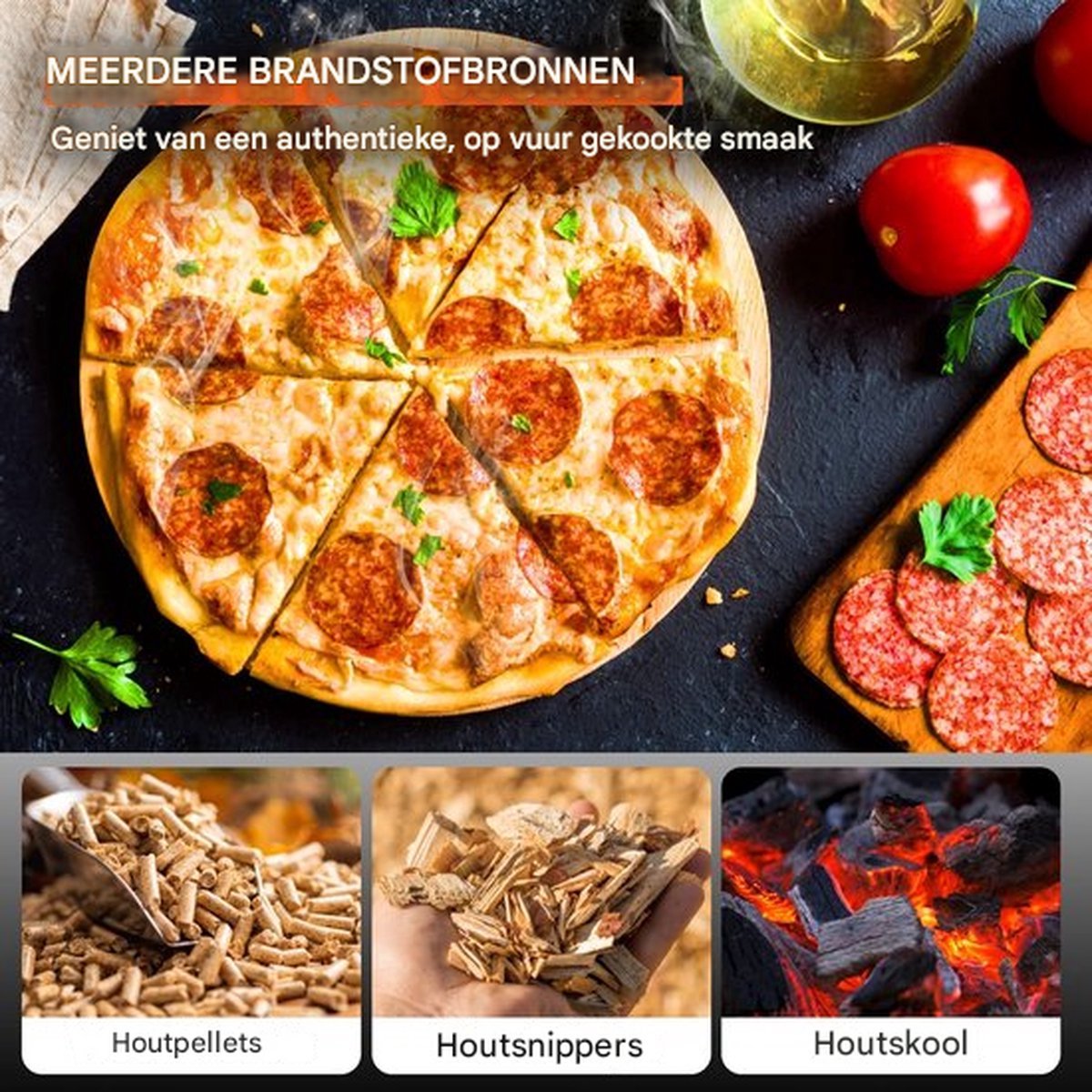 Pizza oven Deluxe - Draagbaar - Outdoor - RVS Pizza Oven - Max 540℃ - Schep & Pizza Steen & Draagtas