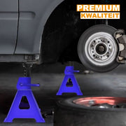 Stalen Asstandaards Fortem - 2 Stuks - 3 ton - 9-Traps Verstelbaar - Bereik 290-430mm - Reparatie Hefgereedschap - Krikstandaard