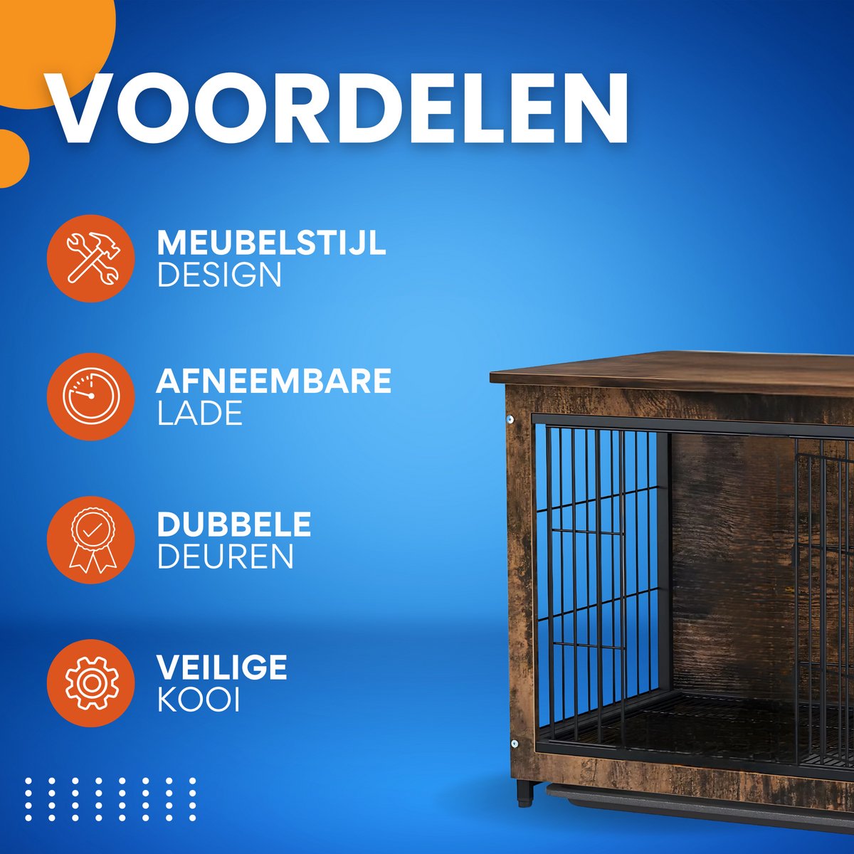 Vintage Hondenbench - 63cm - Hondenhok - Metaal - Kennel