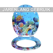 WC-bril - Toiletbril – Voor Toilet & Badkamer – Soft-Close - Met print
