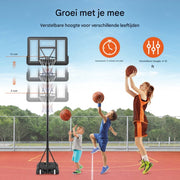 Basketbalpaal Deluxe - Verstelbare basketbalring - 1.2 tot 3 meter hoog - Voor buiten