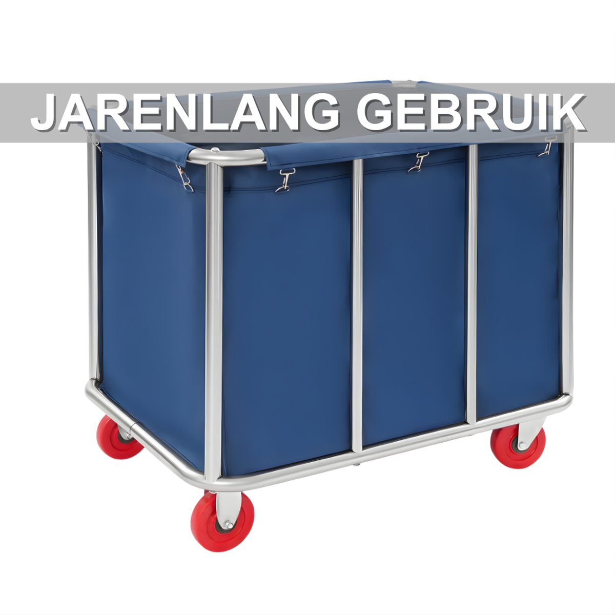 Waswagen - Wasverzamelwagen - Wasmand - Voor thuis, hotel en horeca - Blauw