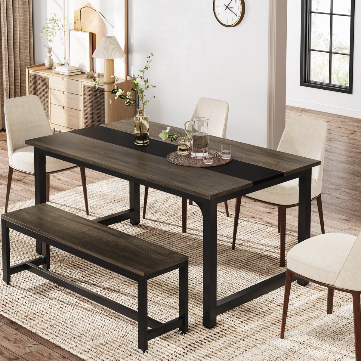 Eettafel Vienna - 160cm - Voor 6 personen - Voor keuken en woonkamer - Bruin