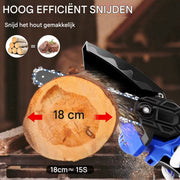 Mini Kettingzaag 10cm - Borstelloos & Draadloos - Krachtige Elektrische Zaag - Compact & Lichtgewicht